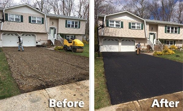 Before and After asphalt paving